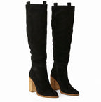 SUEVIA™ | SUEDE BLOCK HEEL BOOTS